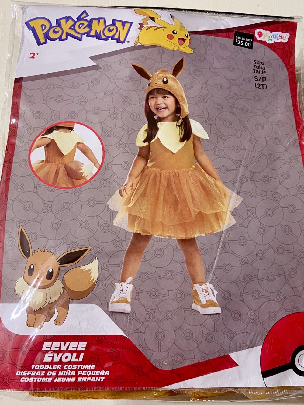 DISGUISE Eevee Official Pokemon Toddler Costume Dress and Headpiece Size 2T - Picture 5 of 11
